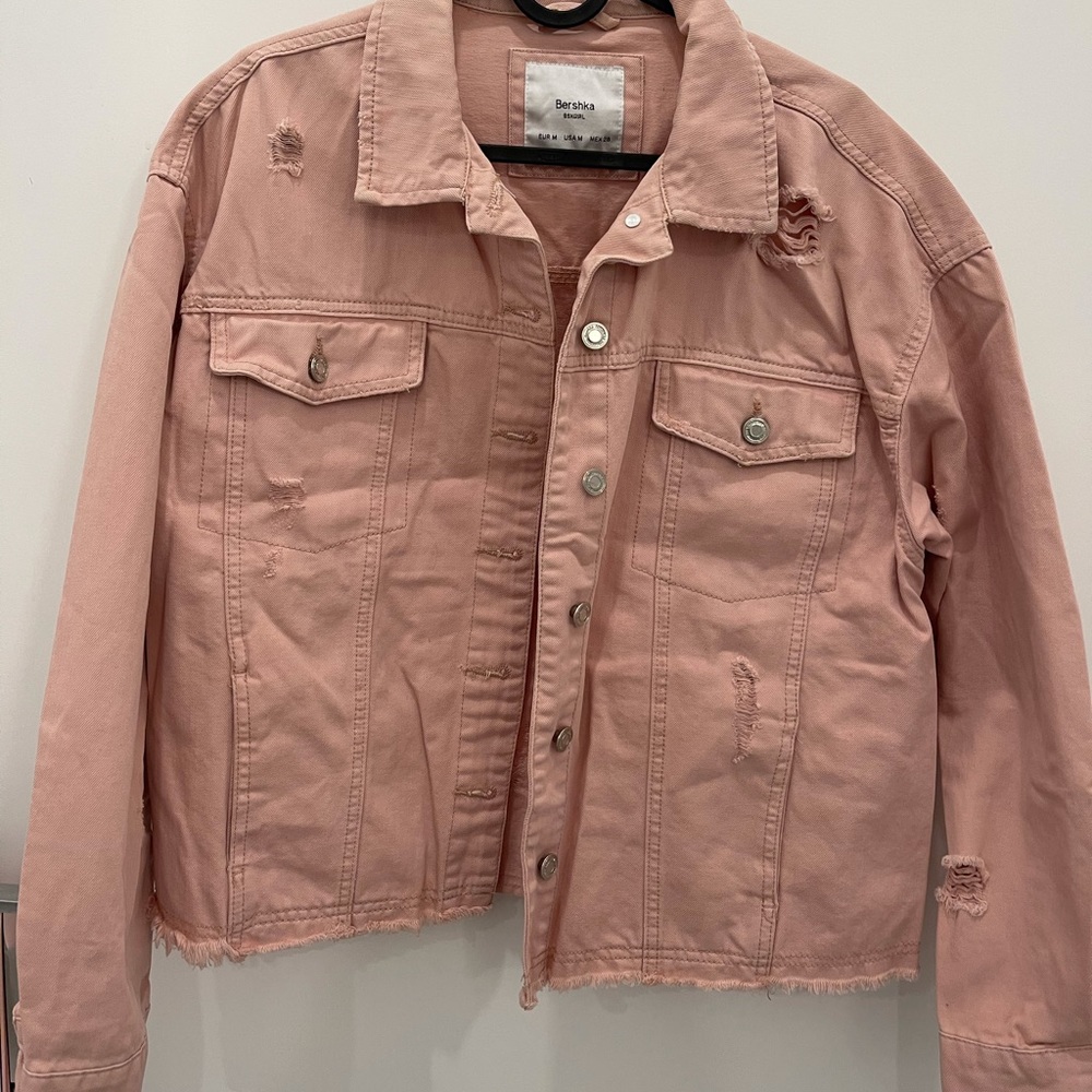 pink denim jacket